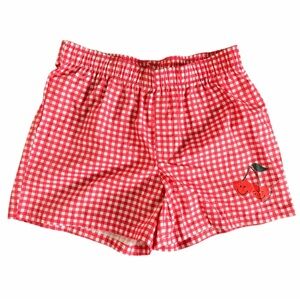 Smiley World for Target Girls Shorts –Size XL– Red Gingham w/ Cherry Graphic NWT